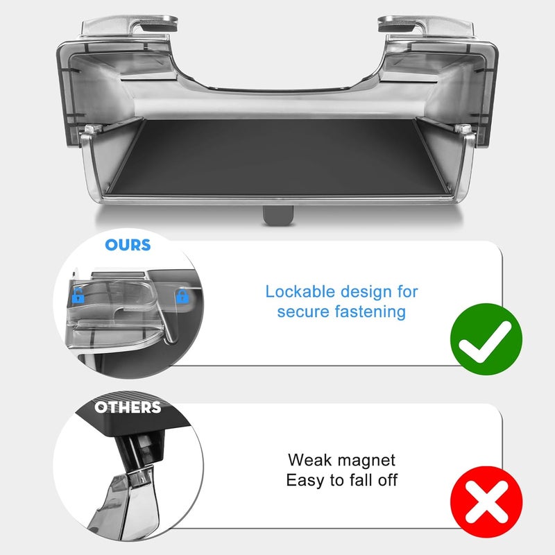 KUNIST Under Screen Storage Organizer for 2026 New Model Y Juniper,[Retractable & Tool-Free] Under Screen Storage Box with Behind Screen Tissue Holder Compatible with Tesla 2025-2026 Model Y Juniper - Image 3